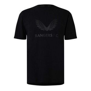 Castore Mens Rangers FC Logo Regular T-Shirt / Black